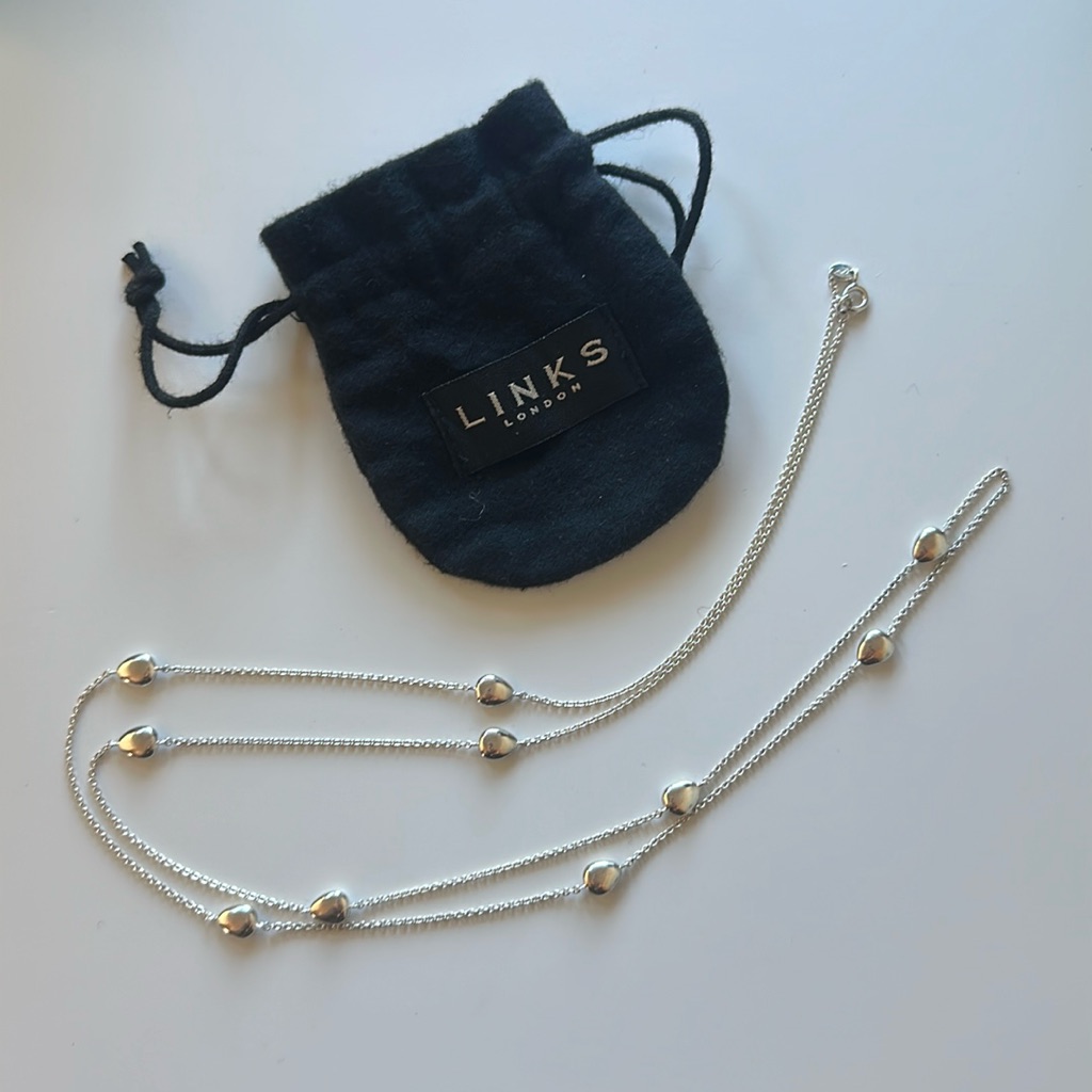Pretty Links Of London Essentials Beaded Necklace, Sterling Silver